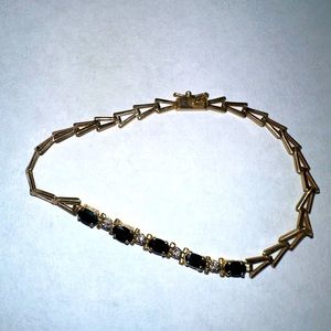 Genuine Diamond and Sapphire Bracelet